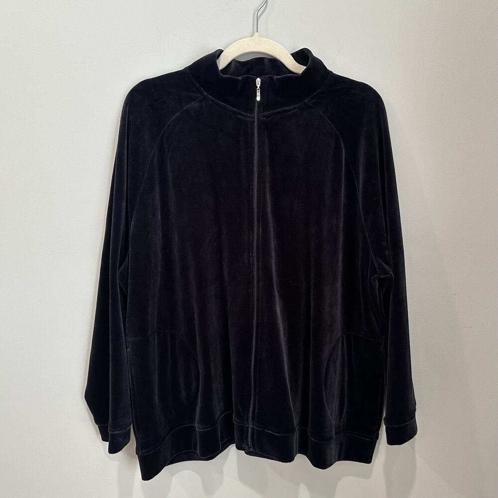 Talbots Block Velour zip jacket Lightweight EUC Sz 3x‎ Petites